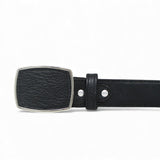 Cinto Vaquero de Piel Original Color Negro Hebilla Metal - La Careta - La Carreta