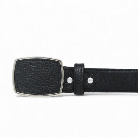 Cinto Vaquero de Piel Original Color Negro Hebilla Metal - La Careta - La Carreta