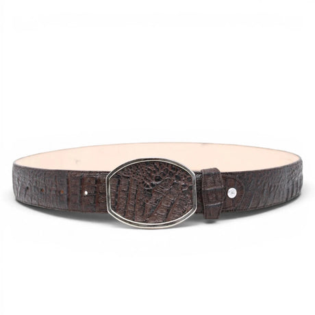 Cinto Vaquero de Piel Original Grabado de Cocodrilo Hebilla Metal- La Careta - La Carreta