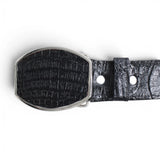 Cinto Vaquero de Piel Original Grabado de Cocodrilo Hebilla Metal- La Careta - La Carreta