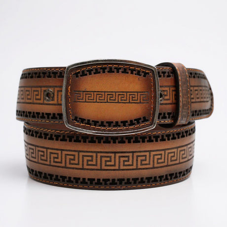 Cinto Vaquero de Piel para Hombre 2" con Diseño Calado Láser Estilo Rodeo – Hooch Boots HC - 107 - Hooch