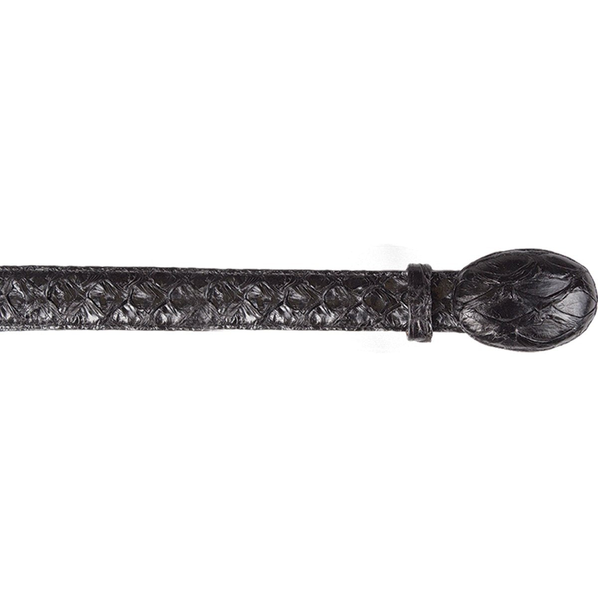 Genuine Piraruccu Cowboy Belt Glossy Black Color - Los Altos Boots - Front View