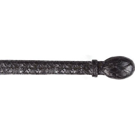 Genuine Piraruccu Cowboy Belt Glossy Black Color - Los Altos Boots - Front View