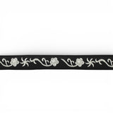 Cinto Vaquero Negro para Mujer de Piel Crazy Original Con Flores Bordados - TMLB201353 - Tanner Mark Boots