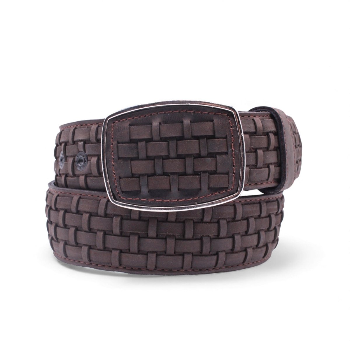 Cinto Vaquero para Hombre de Piel con Diseno Petatillo Color Chocolate 2" Estilo Western – Hooch Boots HC - 101 - Hooch