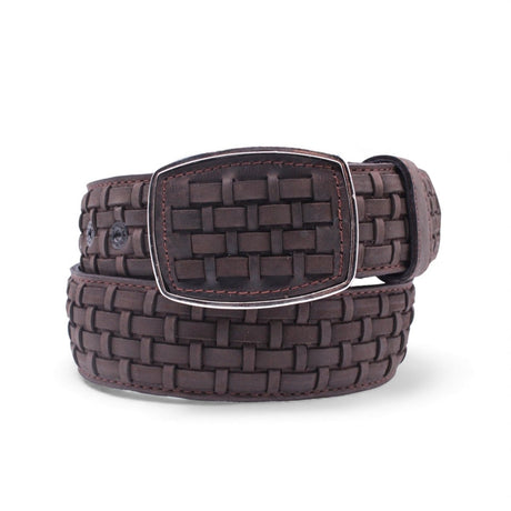 Cinto Vaquero para Hombre de Piel con Diseno Petatillo Color Chocolate 2" Estilo Western – Hooch Boots HC - 101 - Hooch