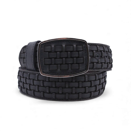 Cinto Vaquero para Hombre de Piel con Diseno Petatillo Color Negro 2" Estilo Western – Hooch Boots HC - 100 - Hooch