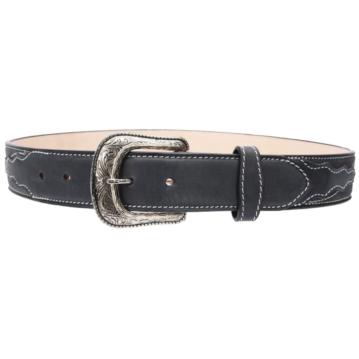 Original Leather Cowboy Belt for Women in Beige  display picture 3
