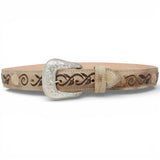 Cinto Vaquero para Mujer de Gamuza Original Con Rosas - TMLB205062 - Tanner Mark Boots