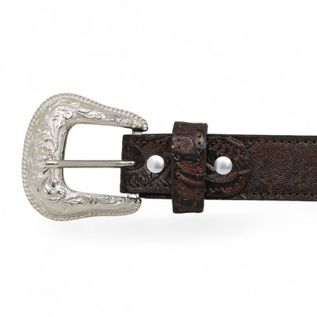 Cinto Vaquero para Mujer de Piel Cincelado Cafe - TMLB205300 - Tanner Mark Boots