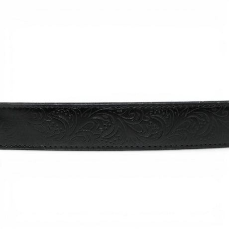 Cinto Vaquero para Mujer de Piel Cincelado Negro - TMLB200203 - Tanner Mark Boots