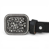 Cinto Vaquero para Mujer de Piel Cincelado Negro - TMLB200203 - Tanner Mark Boots