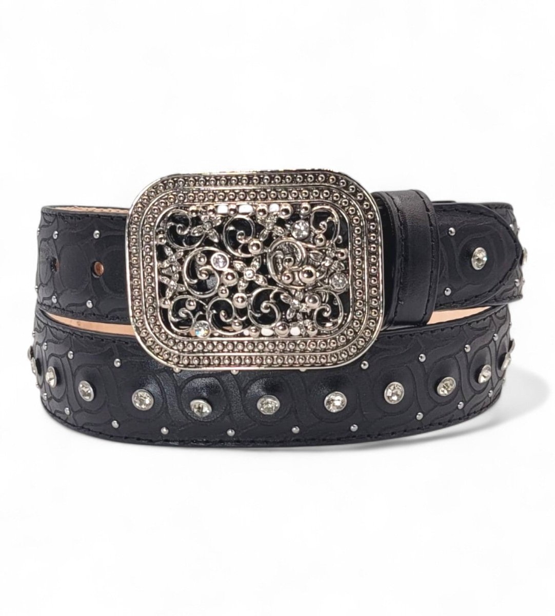 Cinto Vaquero para Mujer de Piel con Brillantes Rhinestones 1.5" Estilo Western – Hooch Boots HC - 114 - Hooch