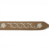 Cinto Vaquero para Mujer de Piel Crazy Original Con Flores Bordados - TMLB200759 - Tanner Mark Boots