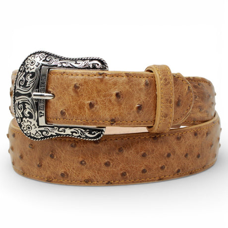 Cinturón de Avestruz Con Hebilla Metálica Texas Antique - TMXB200480 - Tanner Mark Boots