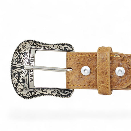 Cinturón de Avestruz Con Hebilla Metálica Texas Antique - TMXB200480 - Tanner Mark Boots