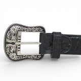 Cinturón de Avestruz Con Hebilla Metálica Texas Negro - TMXB100152 - Tanner Mark Boots