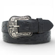 Cinturón de Avestruz Con Hebilla Metálica Texas Negro - TMXB100152 - Tanner Mark Boots