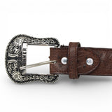 Cinturón de Avestruz Con Hebilla Metálica Texas Tabacco - TMXB200497 - Tanner Mark Boots