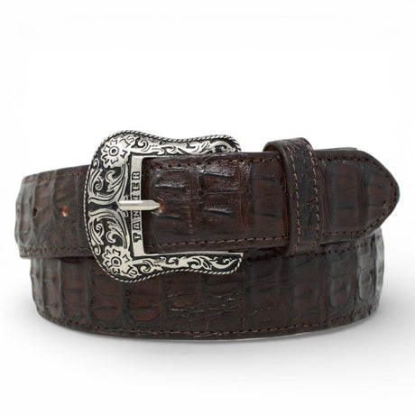 Cinturón de Caiman Cafe Con Hebilla Metálica Texas - TMXB100160 - Tanner Mark Boots