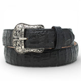 Cinturón de Caiman Negro Con Hebilla Metálica Texas - TMXB100159 - Tanner Mark Boots