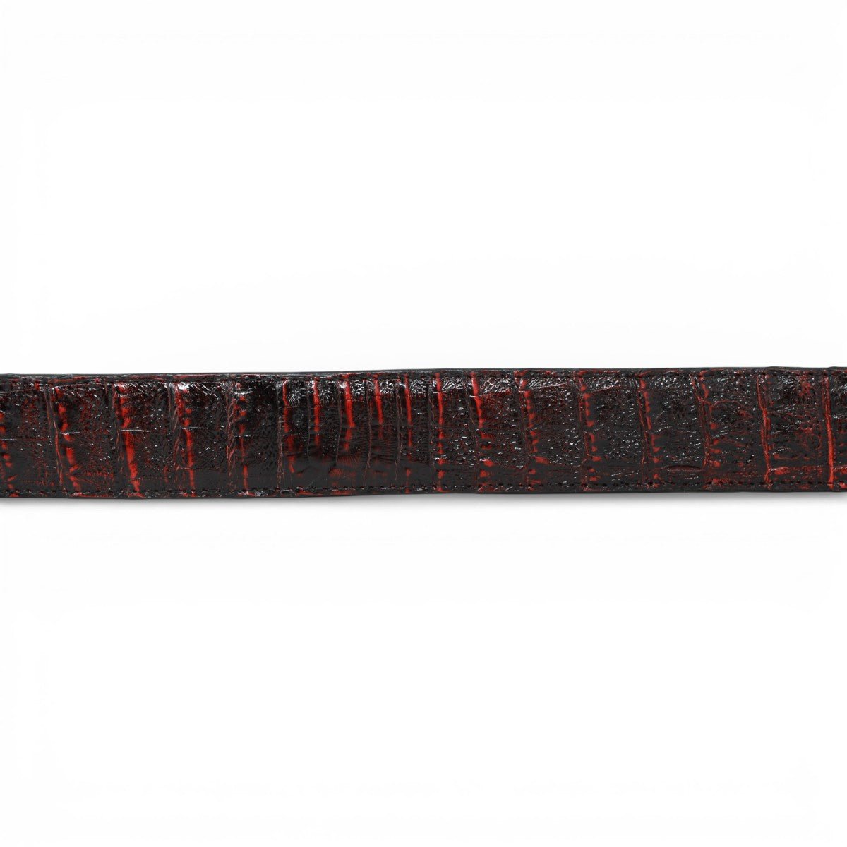 Cinturón de Caiman Negro Rojizo Con Hebilla Metálica Texas - TMXB200352 - Tanner Mark Boots