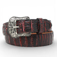 Cinturón de Caiman Negro Rojizo Con Hebilla Metálica Texas - TMXB200352 - Tanner Mark Boots