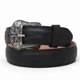 Cinturón de Cuello de Toro con Hebilla Metálica Texas Negro - Tanner Mark Boots