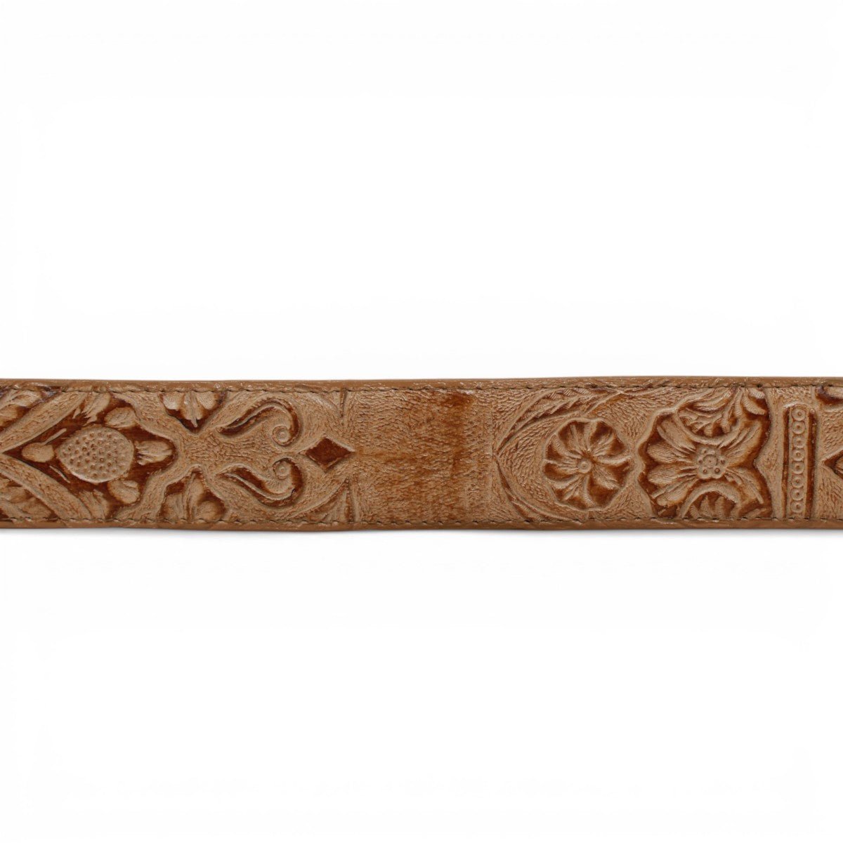 Cinturon de Piel con Estampado de Cincelado Floral y Hebilla Metálica Texas - TMB207020 - Tanner Mark Boots