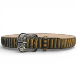 Cinturon de Piel con Estampado de Piton Jumbo y Hebilla Metálica Texas Miel - TMB205589 - Tanner Mark Boots
