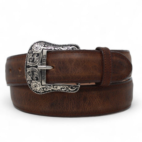 Cinturón de Piel con Hebilla Metálica Texas Cafe - Tanner Mark Boots