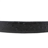 Cinturón de Piel Genuina con Estampado de Avestruz y Hebilla Metálica Texas Negro - Tanner Mark Boots