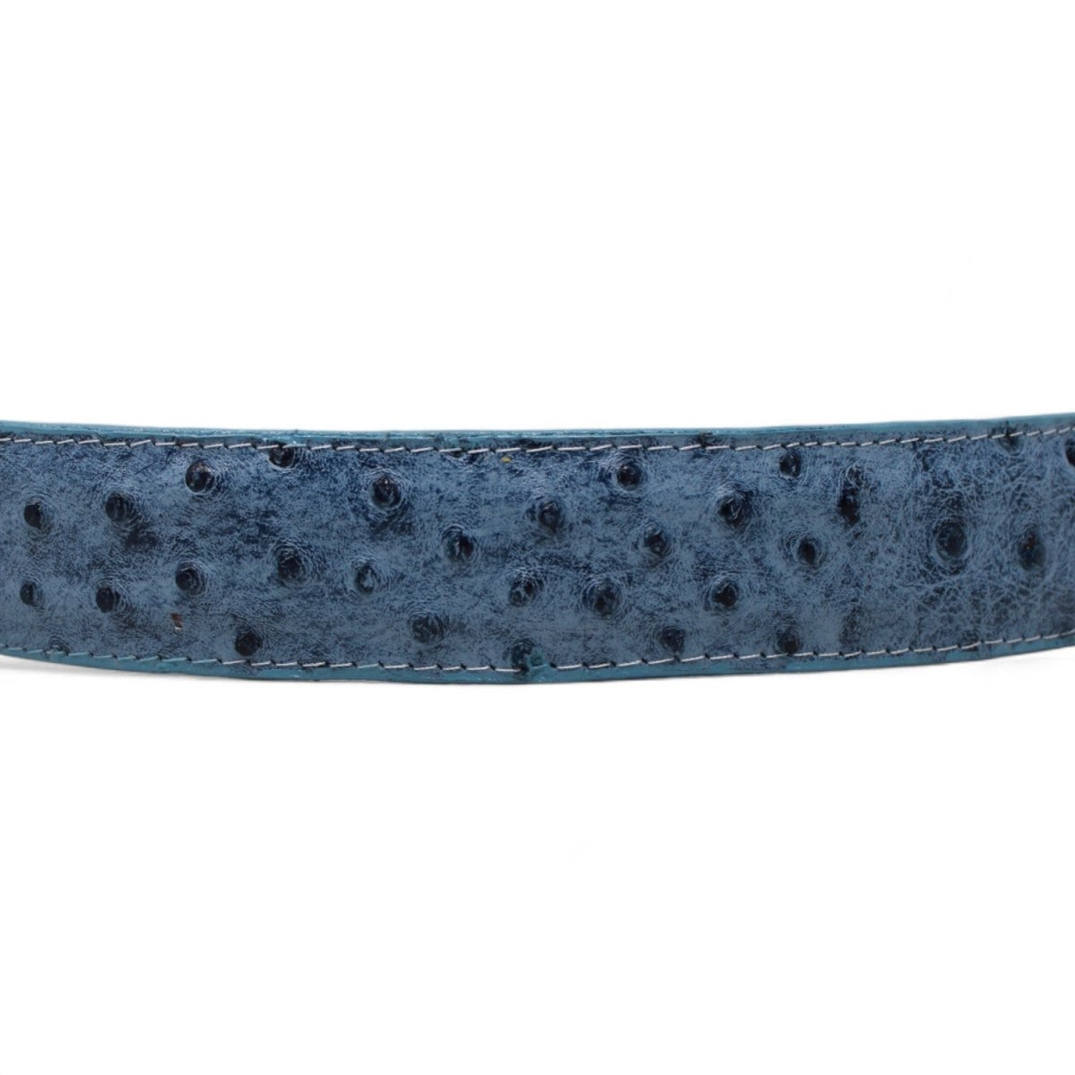 Cinturón de Piel Genuina con Estampado de Avestruz y Hebilla Metálica Texas - Tanner Mark Boots