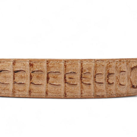 Cinturon de Piel Genuina con Estampado de Caiman Lomo y Hebilla Metálica Texas Arena - Tanner Mark Boots