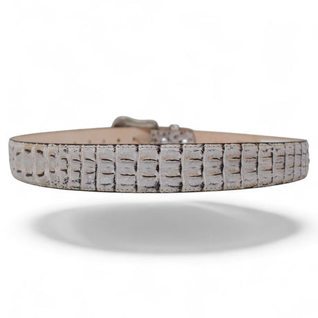 Cinturon de Piel Genuina con Estampado de Caiman Lomo y Hebilla Metálica Texas Natural - Tanner Mark Boots