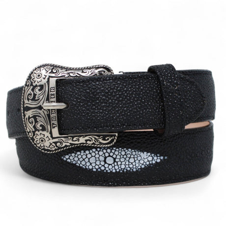 Cinturon de Piel Genuina con Estampado de Mantarraya y Hebilla Metálica Texas - Tanner Mark Boots