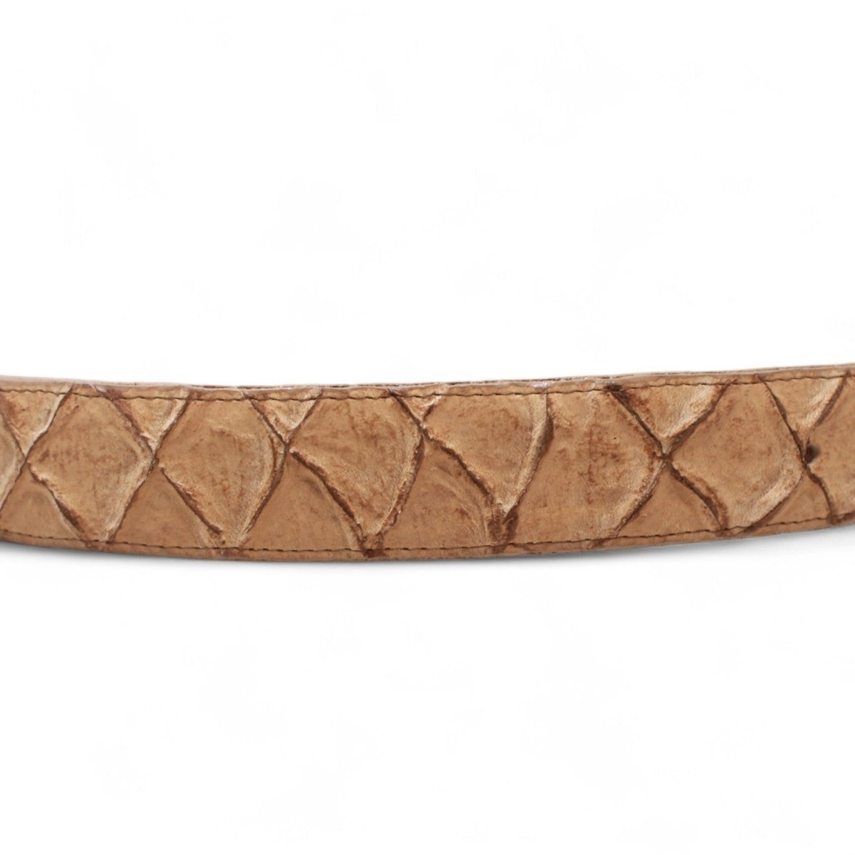 Cinturón de Piel Genuina con Estampado de Pirarucu y Hebilla Metálica Texas Arena - Tanner Mark Boots