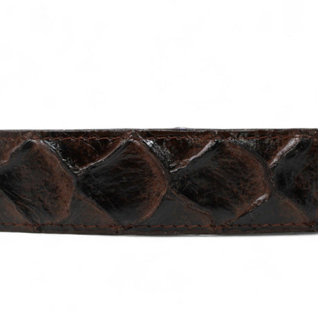 Cinturón de Piel Genuina con Estampado de Pirarucu y Hebilla Metálica Texas Cafe - Tanner Mark Boots