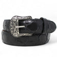 Cinturón de Piel Genuina con Estampado de Pirarucu y Hebilla Metálica Texas Negro - Tanner Mark Boots