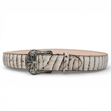 Cinturón de Piel Grabada Caiman con Hebilla Metálica Texas Natural - TMB205569 - Tanner Mark Boots