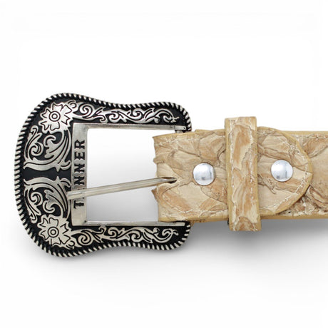 Cinturón de Pirarucu Con Hebilla Metálica Texas Arena Matte - TMXB201332 - Tanner Mark Boots