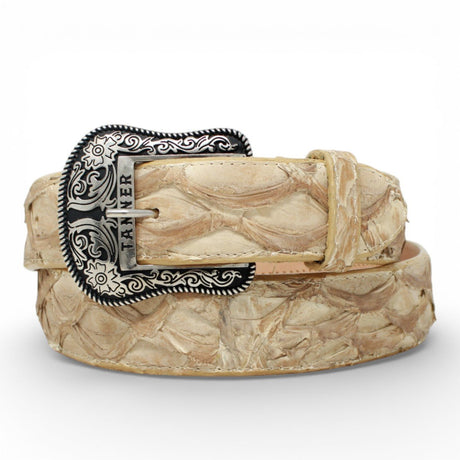 Cinturón de Pirarucu Con Hebilla Metálica Texas Arena Matte - TMXB201332 - Tanner Mark Boots