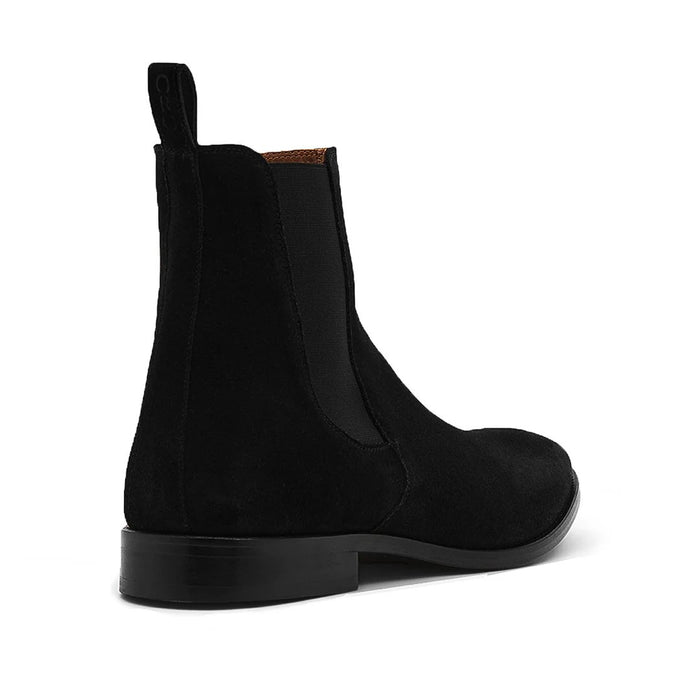 Classic Suede Chelsea Boots Black - Quincy Boots