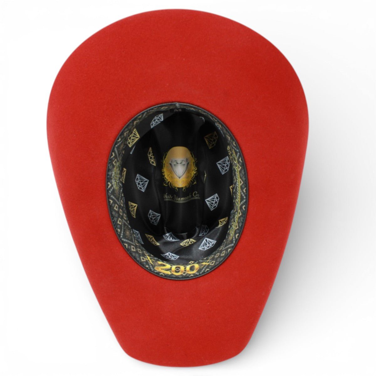 Cowboy Felt Hat 200X Sinaloa Style in Red WD - 550 - White Diamonds Boots