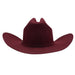 Cowboy Felt Hat 50X Texas Shape Burgundy - Joe Boots