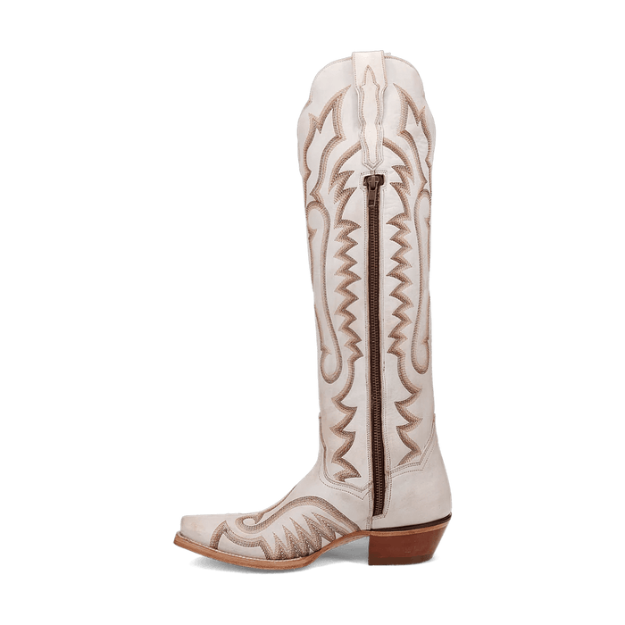 Dan Post Women's Josie Snip Toe Leather Tall Boots - White - Dan Post Boots