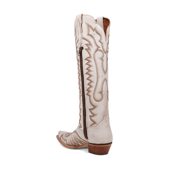 Dan Post Women's Josie Snip Toe Leather Tall Boots - White - Dan Post Boots