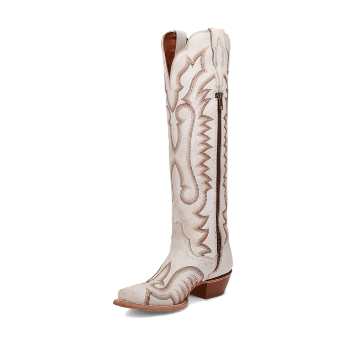 Dan Post Women's Josie Snip Toe Leather Tall Boots - White - Dan Post Boots