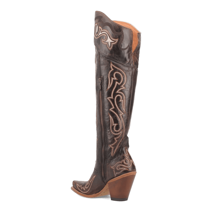 Dan Post Women's Kommotion Snip Toe Leather Tall Boots - Chocolate - Dan Post Boots