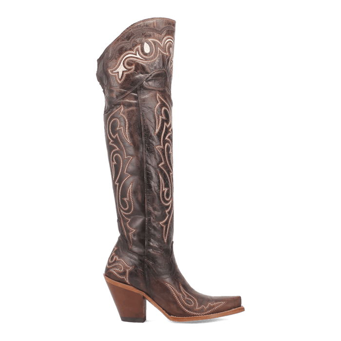 Dan Post Women's Kommotion Snip Toe Leather Tall Boots - Chocolate - Dan Post Boots